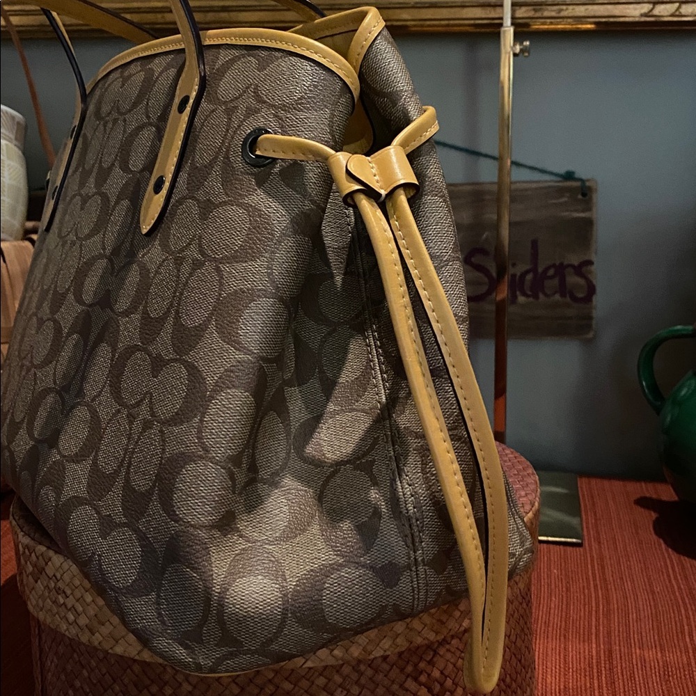 Coach Drawstring Carryall In Signature Canvas F57842 - Picture 3 of 12